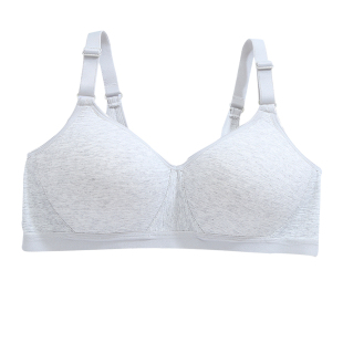 大码少女文胸高中学生内衣无钢圈棉质薄款搭扣胖mm海绵杯透气胸罩