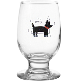 原创可爱雨衣狗狗杯子~玻璃杯高脚杯牛奶咖啡杯饮料水杯子红酒杯