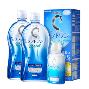 ROHTO乐敦清C3彩瞳隐形眼镜护理液清洁滋润款500ml*2+100ml旅行装