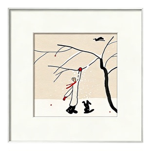 中古包豪斯客厅装饰画高级感简约置物架墙面摆画餐厅组合抽象挂画