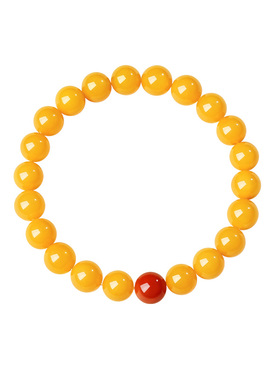 宫里上新天然满蜜鸡油黄蜜蜡手串