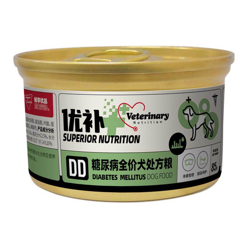畅享优品优补糖尿控糖狗罐头血糖幼成犬湿粮处方罐85g*6