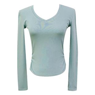 花尖古典舞舞蹈练功服套指长袖形体训练服女古典舞蹈身韵露背上衣