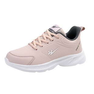 双星鞋女休闲鞋旅游鞋皮面防水女士中年妈妈女款轻便新款运动鞋子