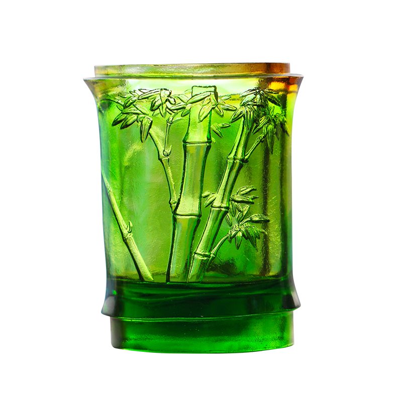 琉璃节节高竹子笔筒送礼祝福摆件
