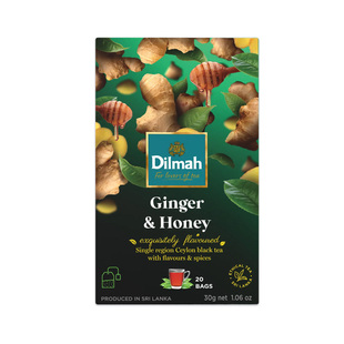 Dilmah迪尔玛进口芒果草莓/蓝莓香草/蜂蜜生姜锡兰红茶20袋裸包