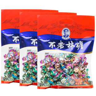 沈阳特产不老林花生牛轧糖果大礼包450gX3什锦牛扎糖零食散装批发