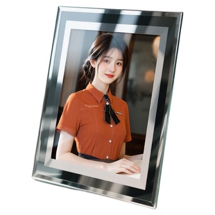相框空框带玻璃水晶透明高级感定制洗照片做成摆台六寸加打印冲印