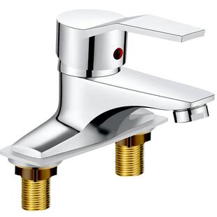 全铜洗脸盆水龙头冷热水卫生间家用双孔三孔面盆台盆洗手池洗手盆