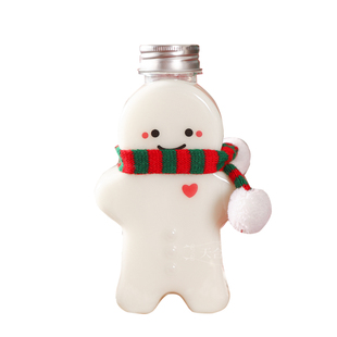 500ml 姜饼人塑料透明瓶圣诞人瓶饮料果汁创意加厚密封食用瓶包邮