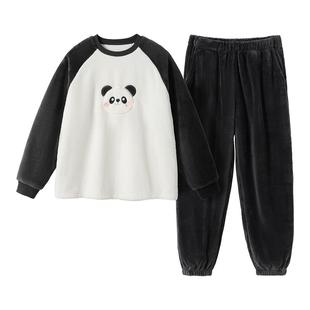 贝肽斯儿童睡衣秋冬家居服套装新款亲子装法兰绒保暖抗菌加厚衣服