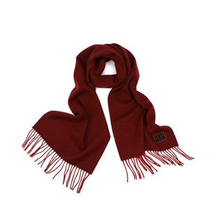 ELLE100%山羊绒围巾女士秋冬季送礼礼盒装双面异色水波纹保暖围脖