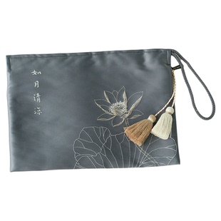 中式禅意丝绣经书包大号双层经书布袋学习包收纳海青袋国风礼品袋