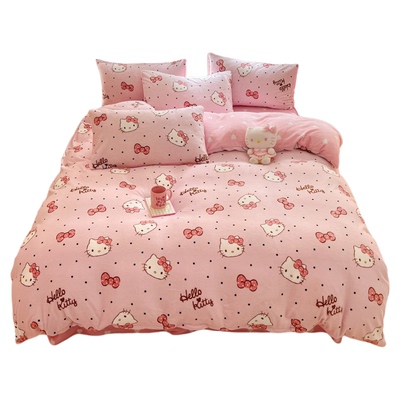 kt猫珊瑚绒被套单件儿童冬季