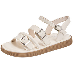 大东沙滩凉鞋女鞋2025夏新款罗马鞋休闲平底外优雅绑带配裙0705