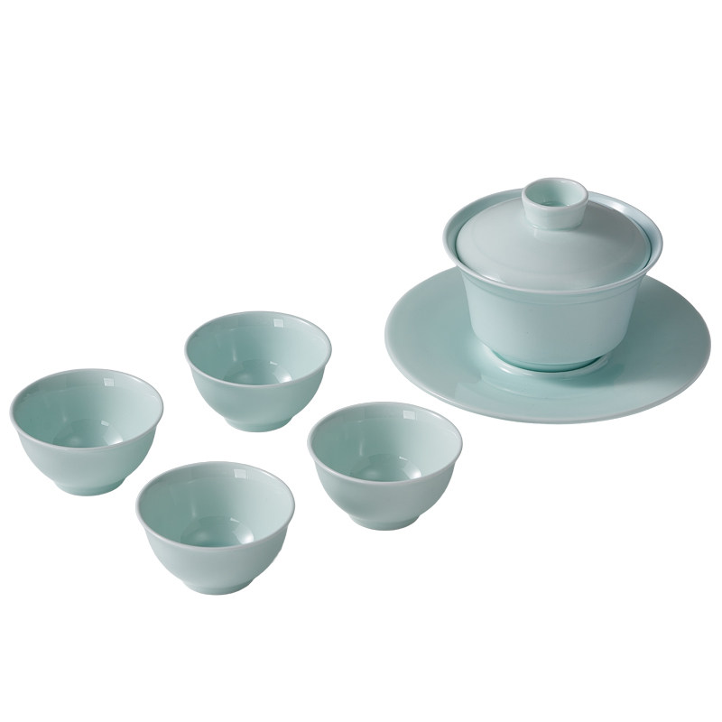 华光国瓷景德镇茶具泡茶盖碗专用高档功夫茶具套装三才盖碗 君和