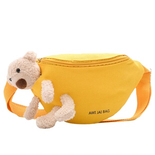 时尚儿童斜跨包包男女童户外胸包帆布小孩腰包宝宝个性小背包潮56