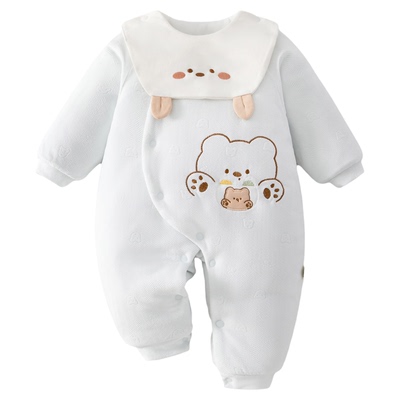 温巢婴儿衣服秋冬夹棉保暖连体衣