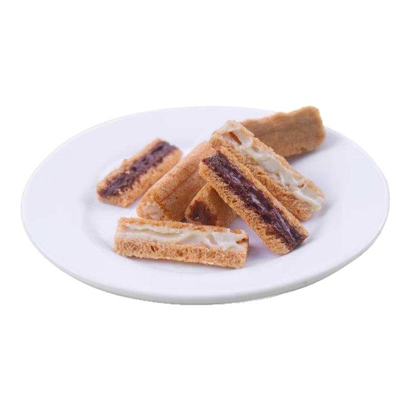 熔岩三角酥巧克力牛奶味夹心威化饼干酥脆膨化饼干整箱休闲小零食