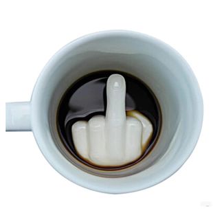 创意恶搞竖中指杯子Fuck法克马克咖啡水杯送男朋友个性生日礼物
