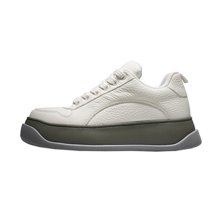 Salaxi莎莱茜新款春季新品时尚真皮面包鞋男女百搭厚底简约休闲鞋