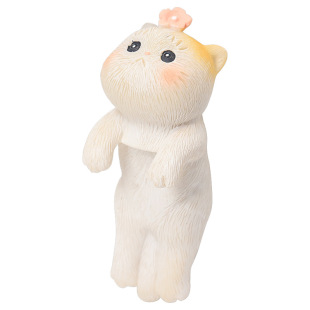 多肉花盆装饰挂件可爱小动物猫咪鱼缸边缘电脑屏幕上小摆件悬挂墙