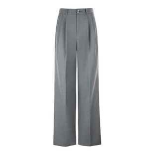 【惊喜特价】Bettychow 澳毛羊毛老爹裤黑色秋冬百搭灰色阔腿西裤