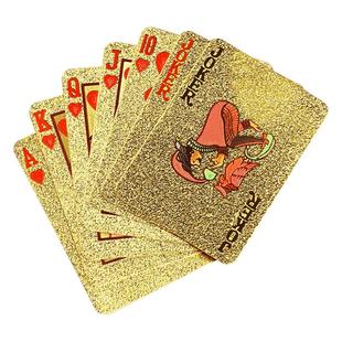 土豪金迷你扑克PVC可水洗袖珍卜克牌创意金色便携版卡牌宿舍纸牌