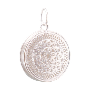 足银999纯银平安鼓手工花掐丝张家界凤凰古城西江景区同款项链坠