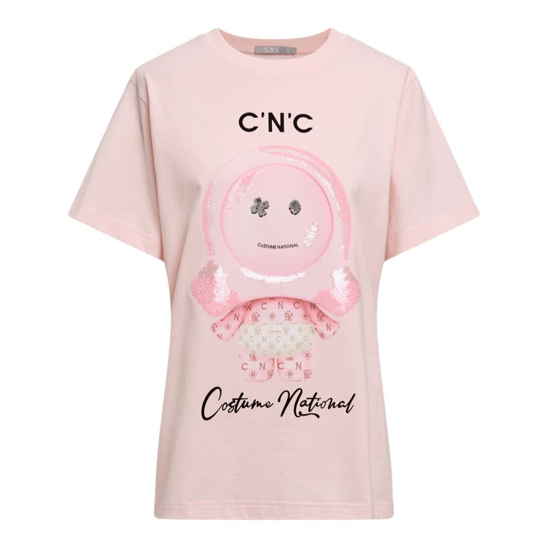 【100%纯棉】CNC女装2026夏季亮片潮玩显瘦百搭短袖T恤