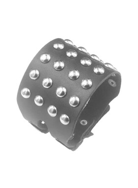 银色圆球蘑菇铆钉蒸汽朋克皮手链