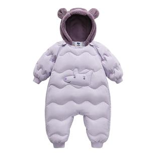 迷你巴拉巴拉宝宝羽绒服连体衣婴儿衣服冬季2025新款儿童保暖萌趣