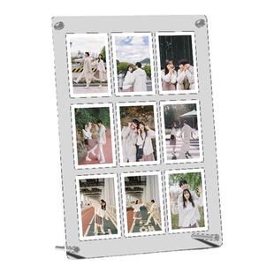 亚克力相框空框展示板小卡拍立得3寸照片打印加摆台透明架画框