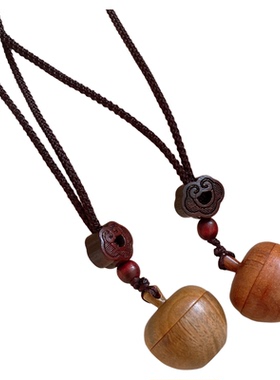 复古民族风编织绳木质苹果项链