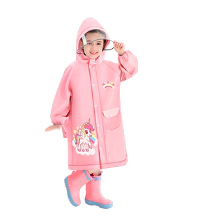 儿童雨衣男童女童女孩全身中大童小学生宝宝上学专用带书包位雨披