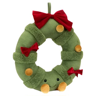 2024Jellycat圣诞新品白金花环圣诞树圣诞礼物毛绒安抚玩偶