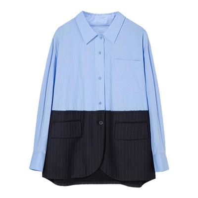H·GENTEEL荷高新款秋装女假两件西装拼接外搭衬衫GCE33630529