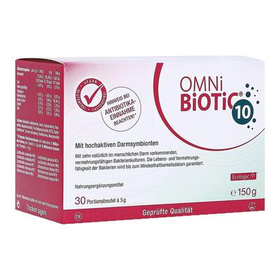 欧洲直邮德国欧敏力OMNi10种益生菌抗生素引起的腹泻拉肚冲剂30X5