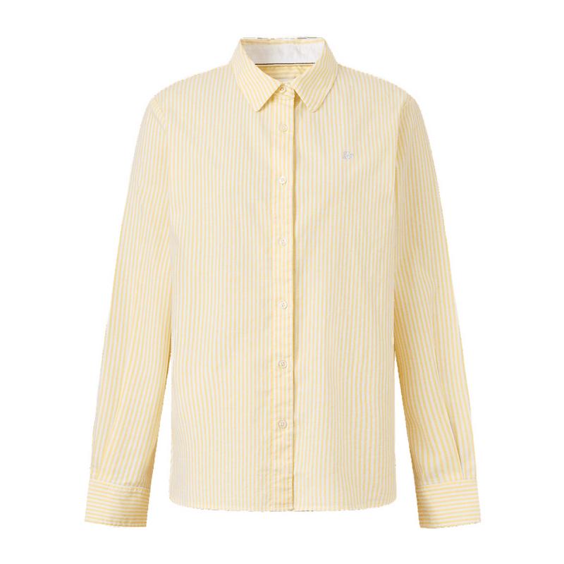 【夏季新品】GOLDEN BEAR/金熊2026年女士条纹棉感长袖牛津衬衫