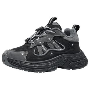 百丽童鞋男童运动鞋加绒棉鞋冬季新款户外软底休闲跑步儿童老爹鞋