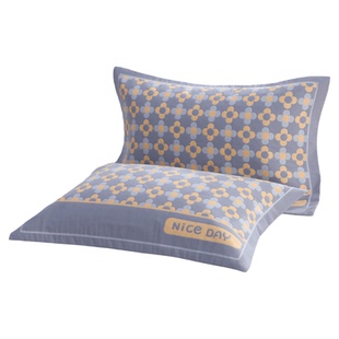 纯棉枕套一对装加大加厚纱布全棉枕头套透气吸汗单人成人枕芯套