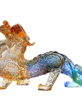 古法琉璃貔貅摆件中式桌面摆件