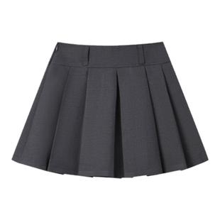 SPAO韩国同款秋冬女士气质时尚易搭纯色短裙百褶裙