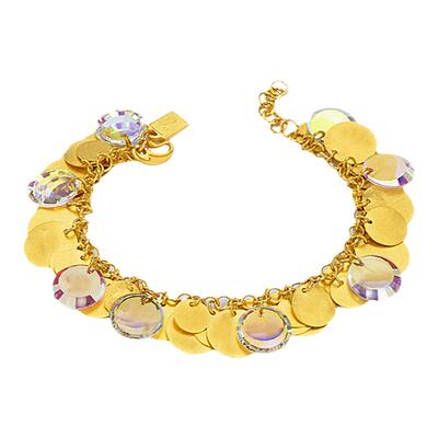 justgold秋叶整圈足金手链