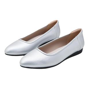 银色适航高跟鞋海航平底鞋空姐工作鞋子女单鞋伴娘鞋感叹号软底鞋