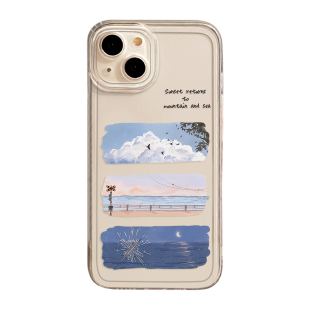 拼图风景手机壳适用苹果16小清新iphone15promax文艺14plus复古13mini艺术12新款11春天x小众8高级感17套xs/7
