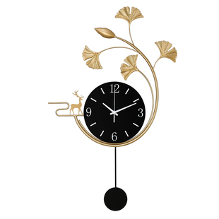 钟表挂钟客厅背景墙格栅挂件装饰时钟现代简约时尚创意轻奢石英钟