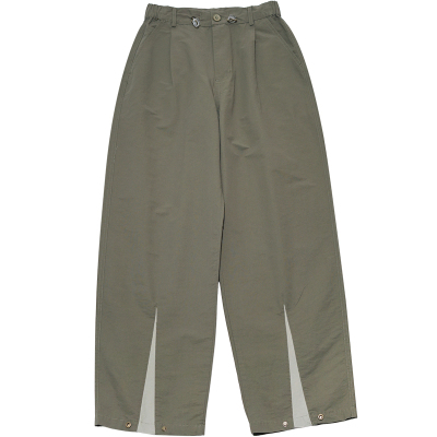 露营工装风松紧腰裤脚撞色长裤