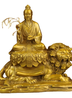 黄铜太乙真人铜像摆件精工家居装