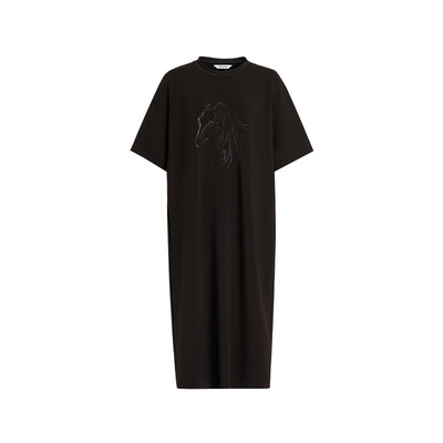 【点彩图腾】Marisfrolg玛丝菲尔2026春新款圆领胶印马纹茧型洋装